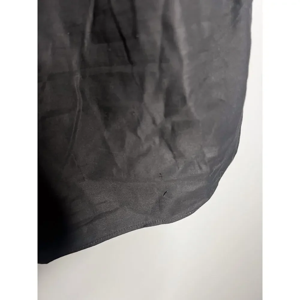 Reformation Sonny Puff Sleeve Top Size 10‎ Black Short Sleeve Ruched Blouse